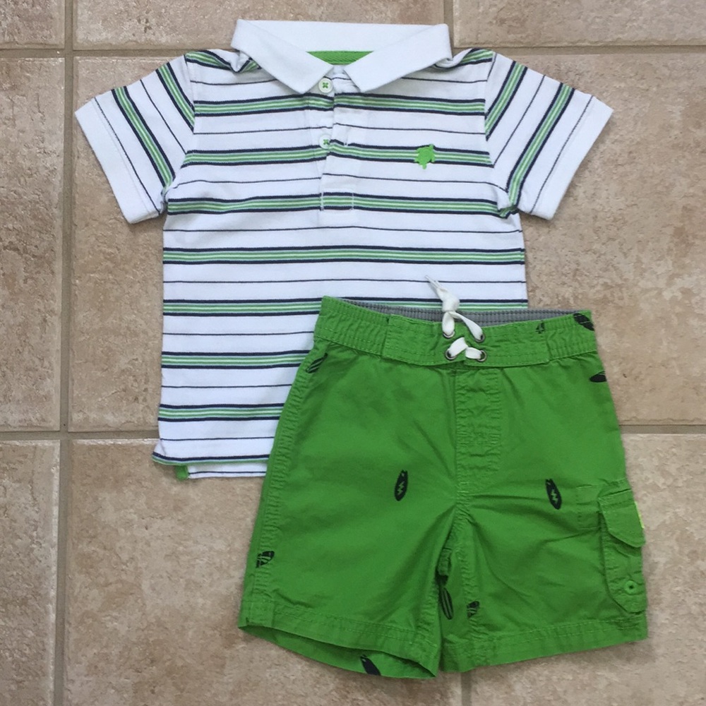 Carter’s Boys Striped Polo Shirt and Surf Shorts